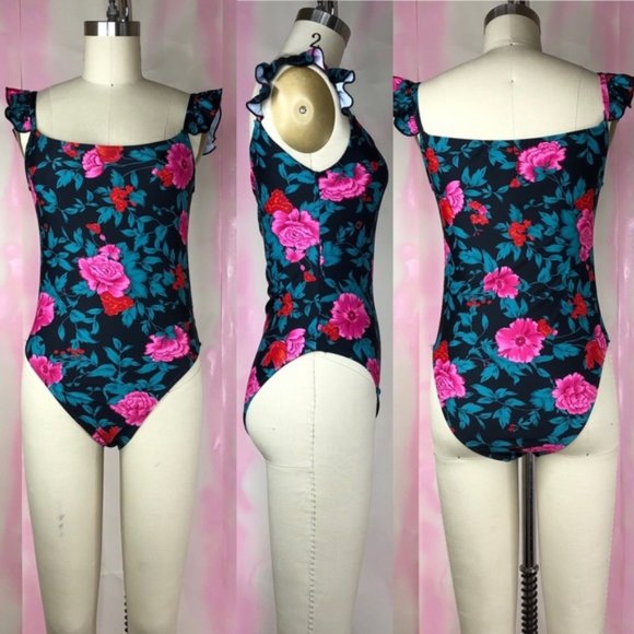 SALE Motel Valentina Frill Floral Swimsuit Ruffle - Picture 5 of 8